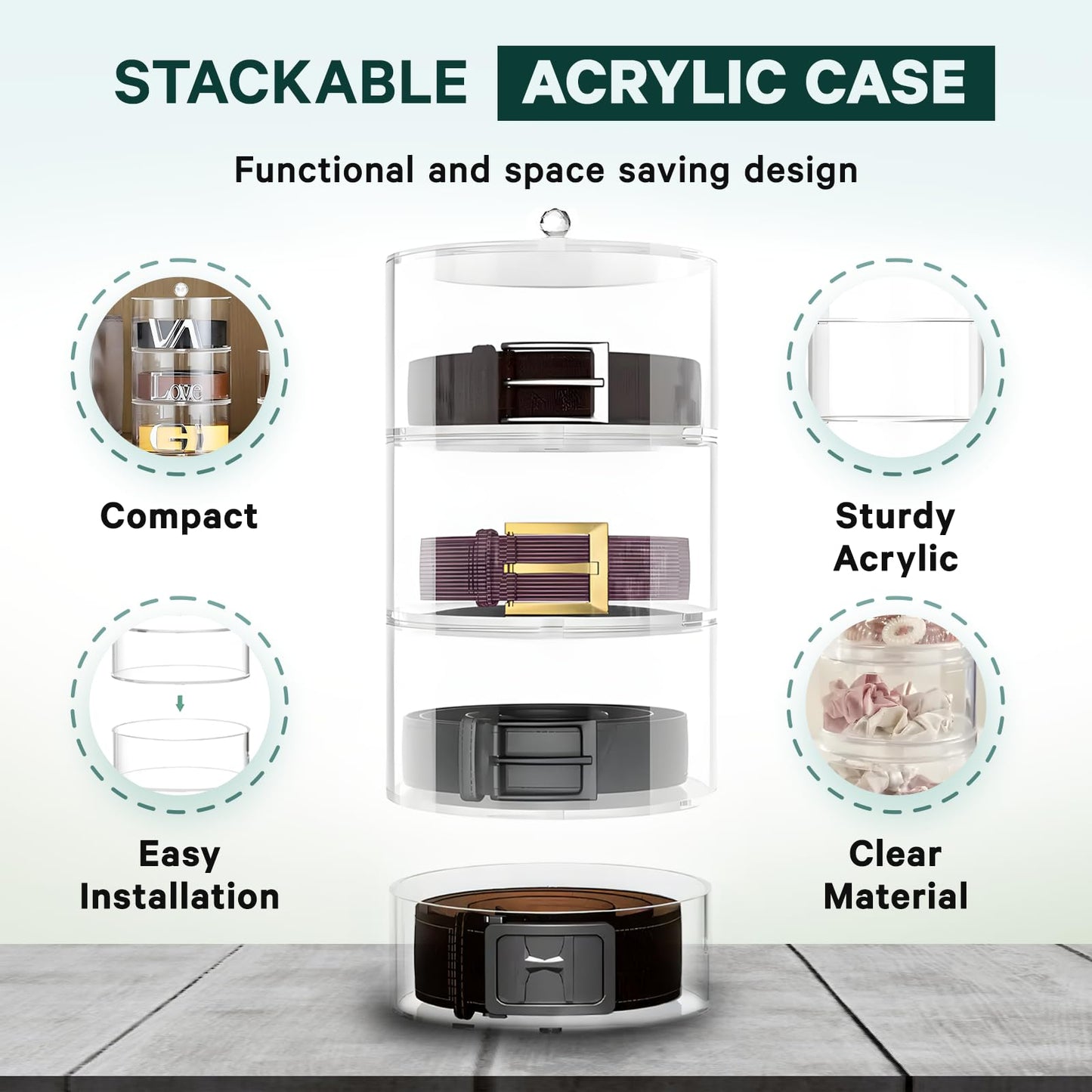 Premium Belt Display Organizer | 5 Compartments