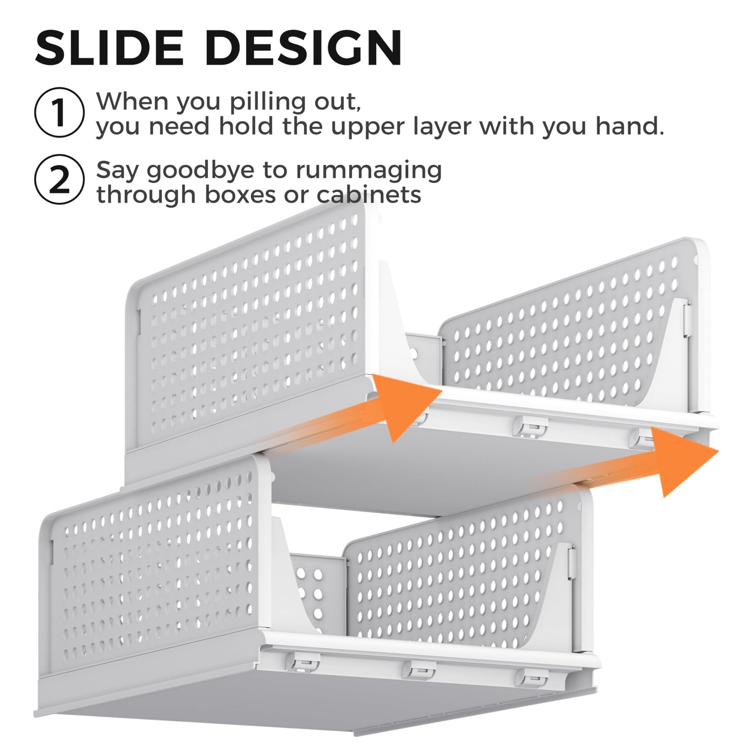 Stackable Storage Bins | 4-Pack Premium Organizers