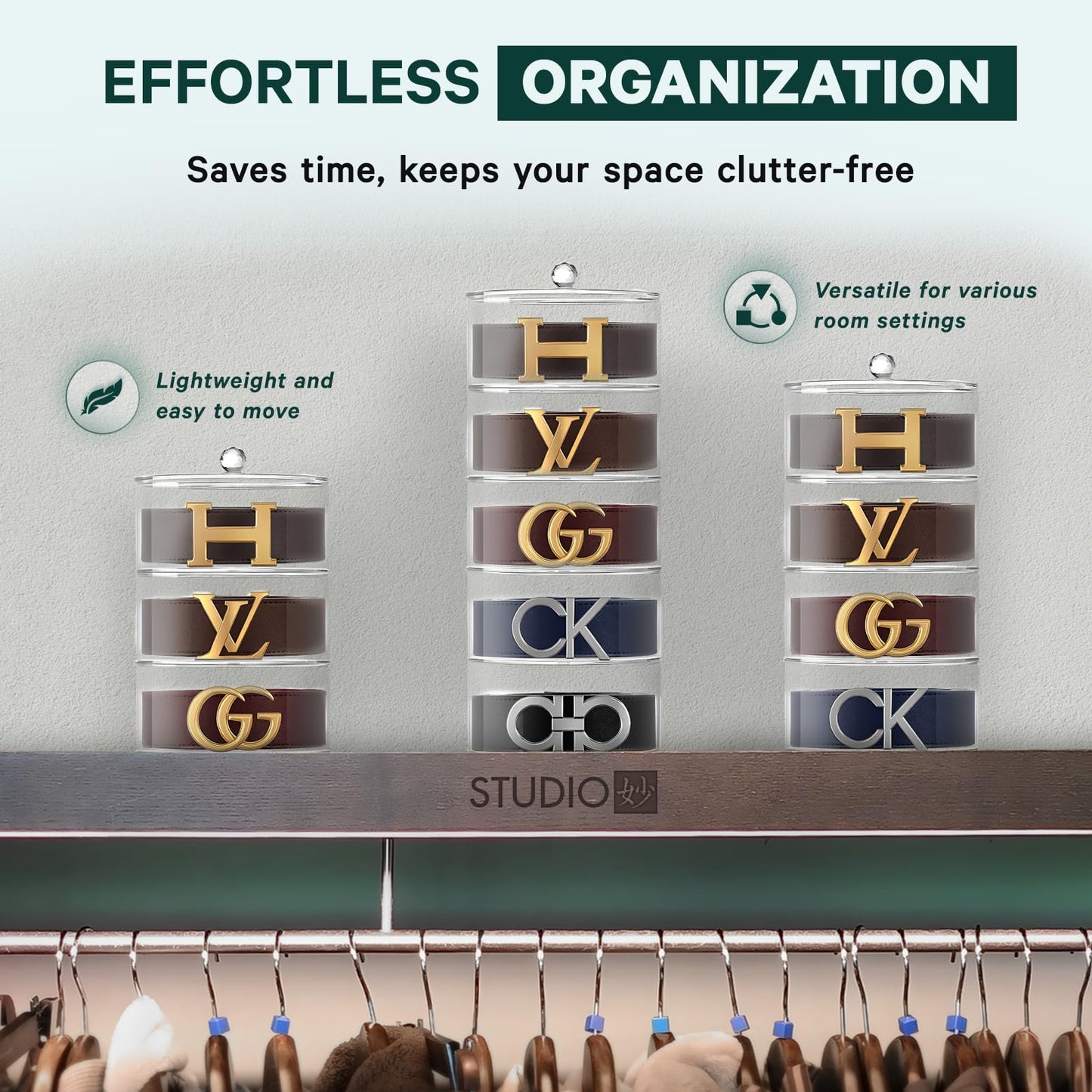 Premium Belt Display Organizer | 5 Compartments
