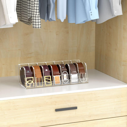 Crystal Clear Acrylic Belt Organizer | 6 Compartments