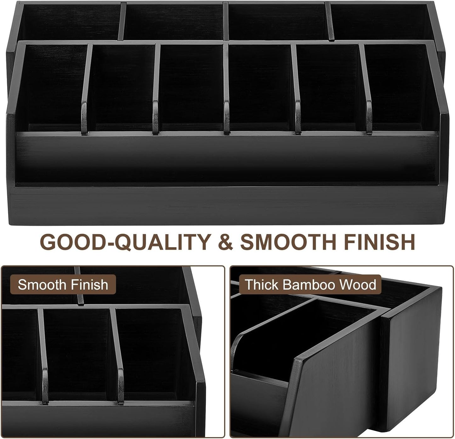 Wooden Belt & Tie Organizer Box | 10 Compartments