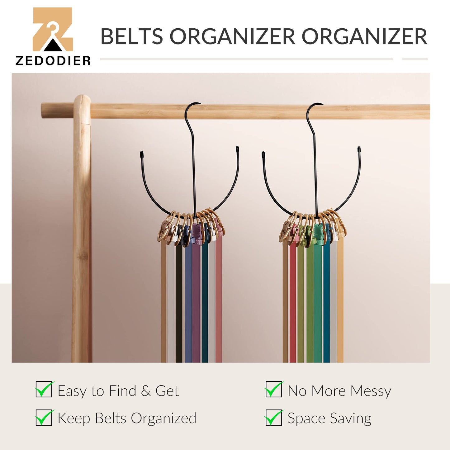 Single Hook Belt & Accessory Organizer | Space-Saving Design