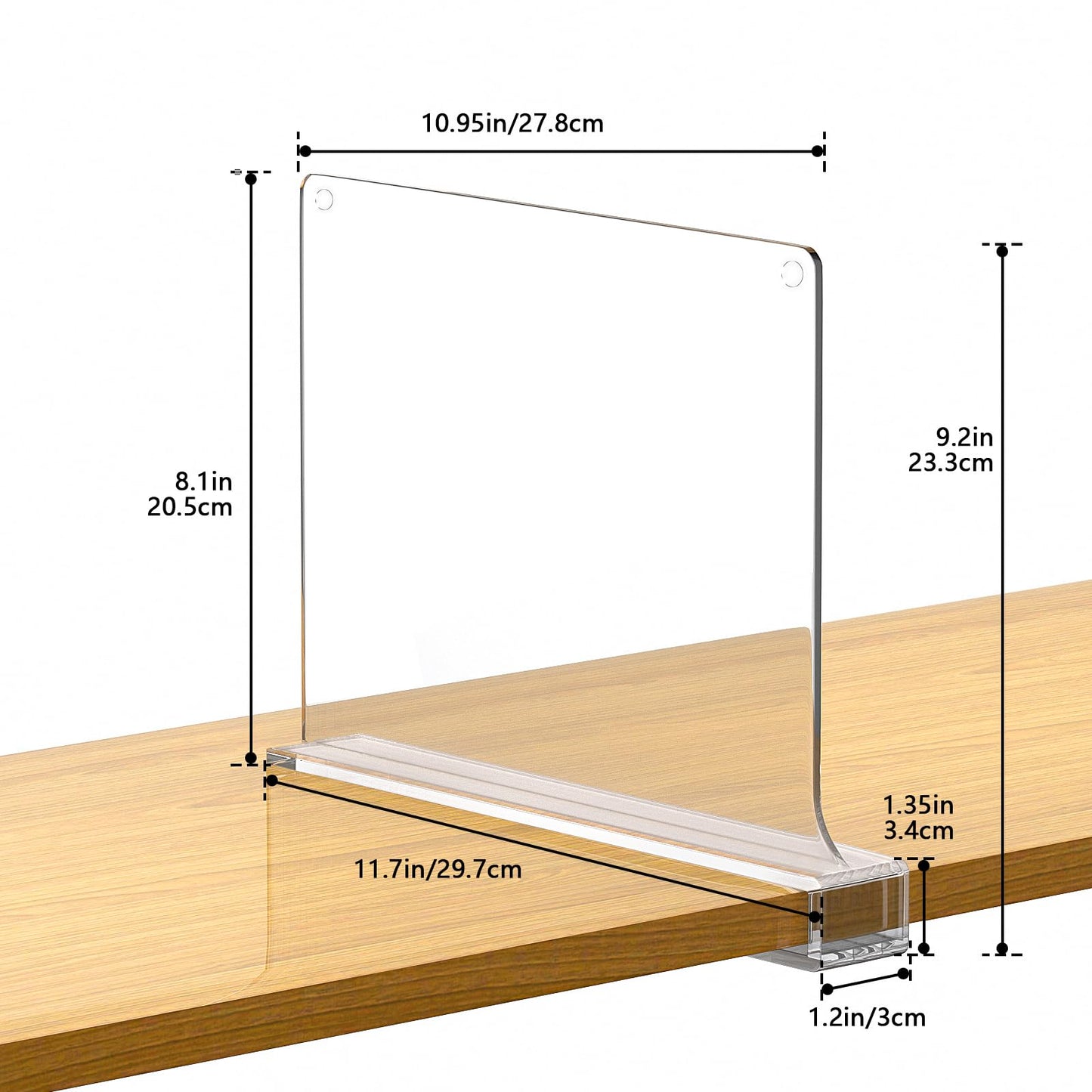 Clear Acrylic Shelf Dividers | 6-Pack Organizers