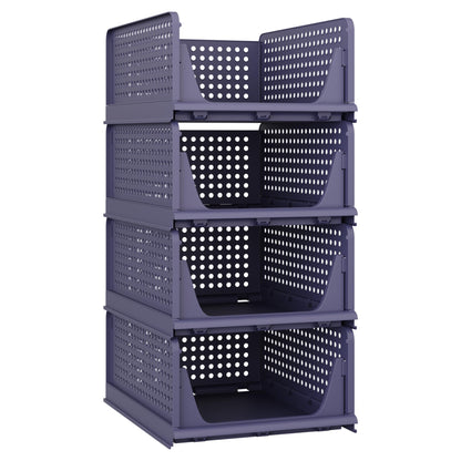 Stackable Storage Bins | 4-Pack Premium Organizers