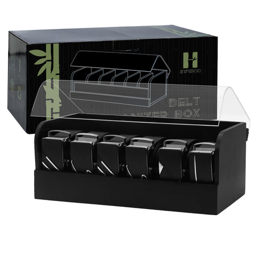Covered Black Belt & Accessory Organizer | 8 Compartments