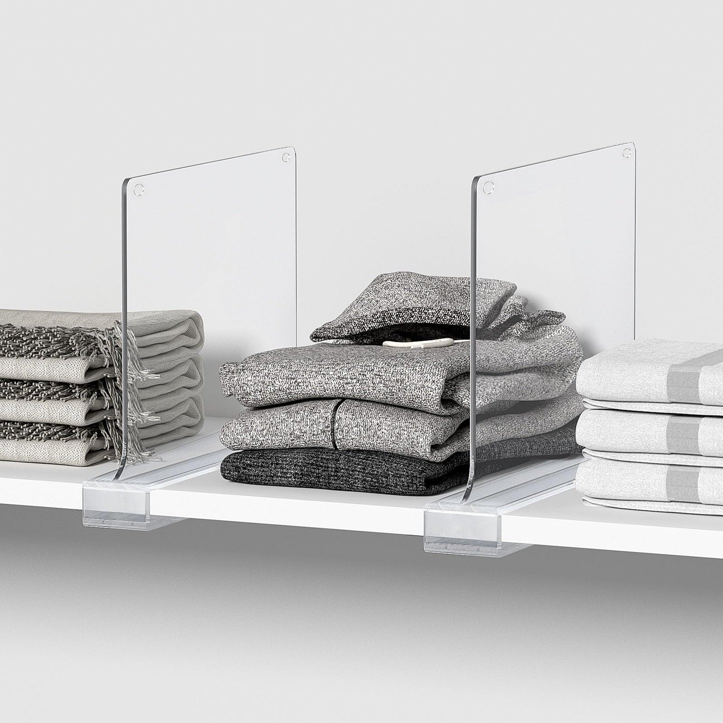 Clear Acrylic Shelf Dividers | 6-Pack Organizers